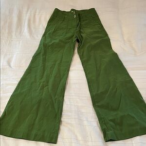 Maeve Olive Green Trousers wide leg, size 4, 30” inseam